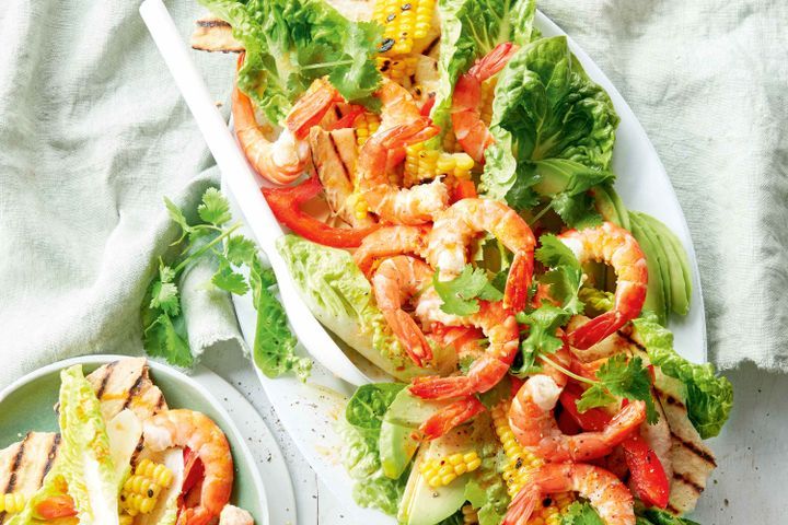 Cooking Salads Mexican prawn and tortilla salad