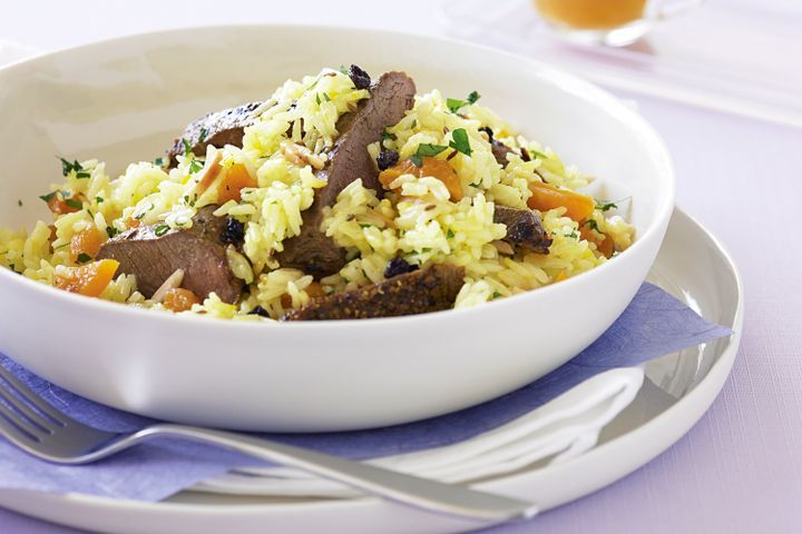 Cooking Salads Middle Eastern rice and lamb salad