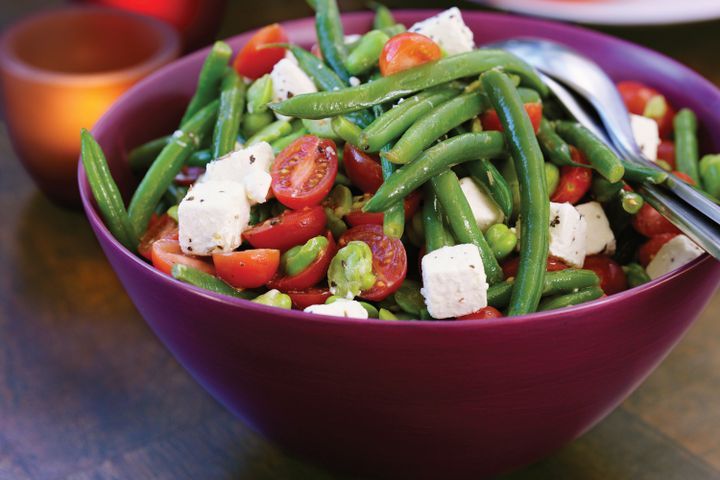 Cooking Salads Mixed bean & grape tomato salad