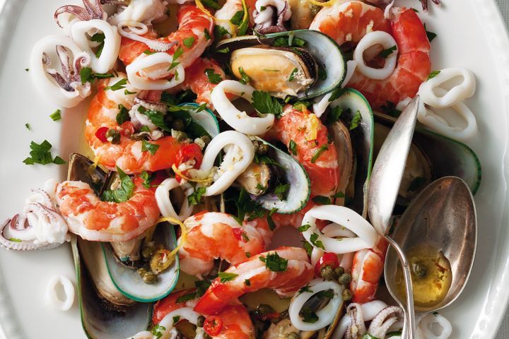 Cooking Salads Mixed seafood salad