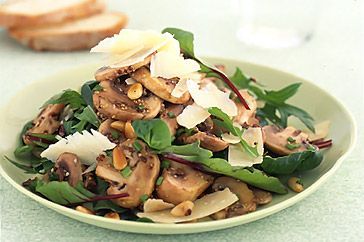 Cooking Salads Mushroom and pine nut salad