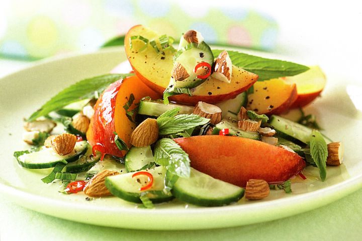 Cooking Salads Nectarine, cucumber & almond salad