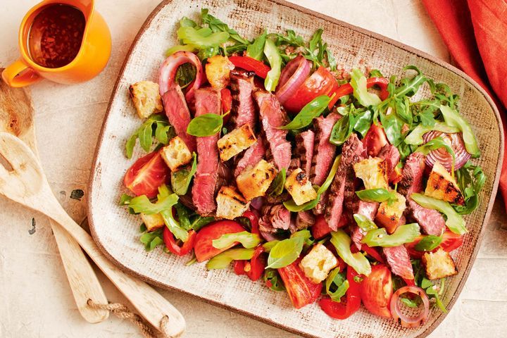 Cooking Salads Panzanella steak salad