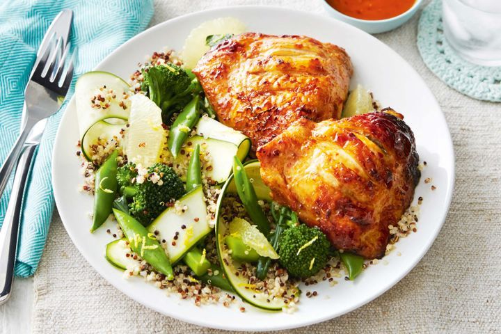 Cooking Salads Peri-peri chicken with quinoa and lemon salad