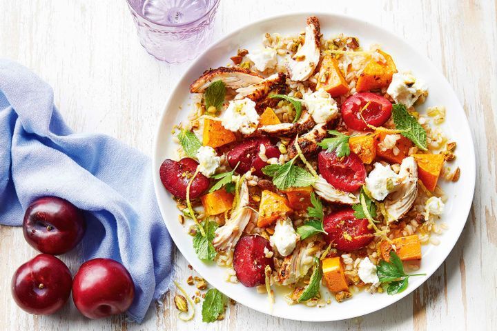 Cooking Salads Persian chicken and roasted plum salad
