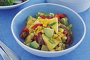 Cooking Salads Pineapple, corn and tomato salad