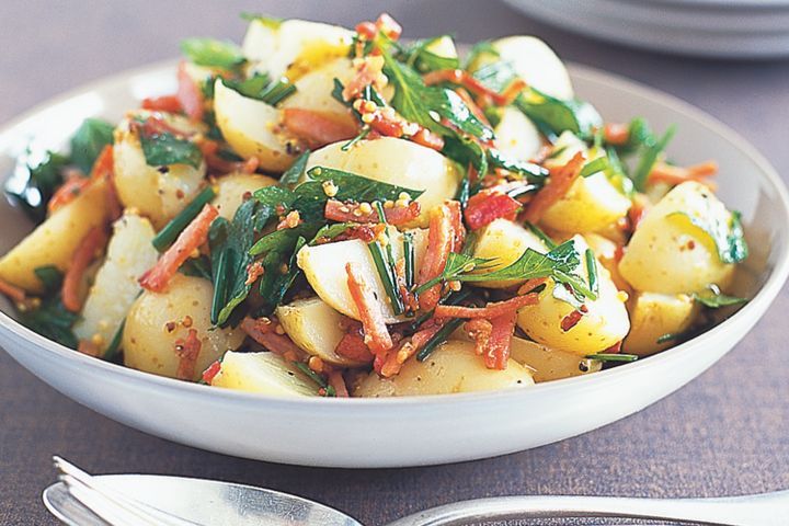Cooking Salads Potato, bacon & herb salad