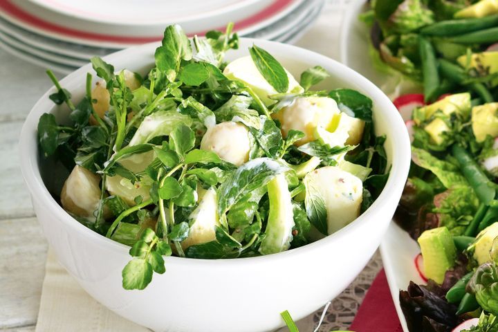 Cooking Salads Potato and celery salad with yoghurt dressing
