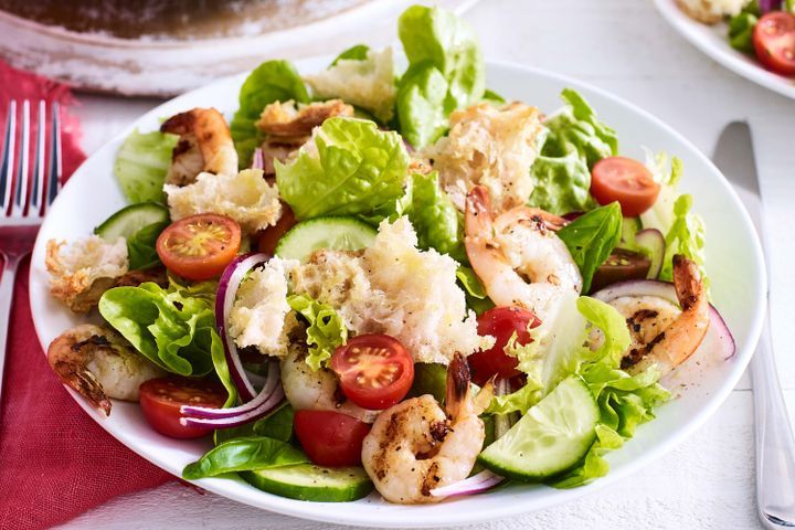 Cooking Salads Prawn panzanella salad