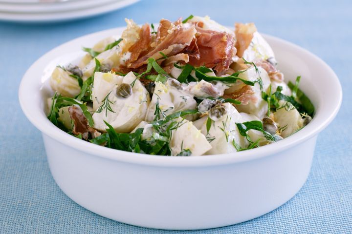 Cooking Salads Prosciutto, dill and lemon potato salad