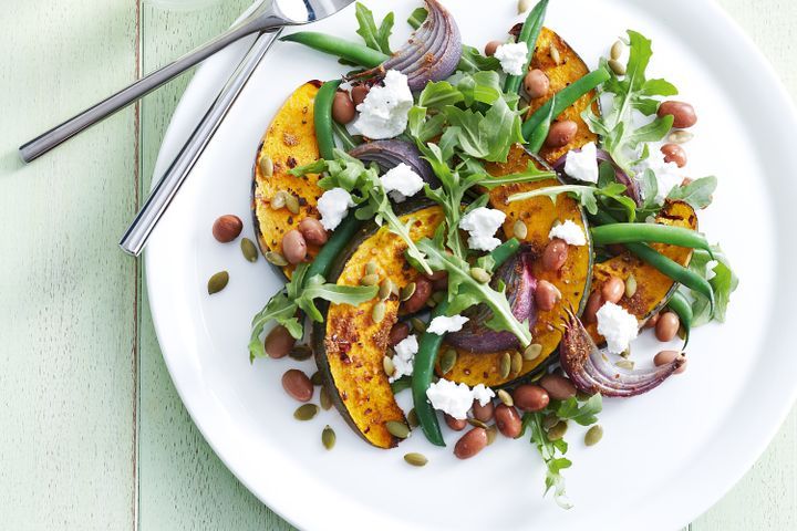 Cooking Salads Pumpkin & bean salad with feta