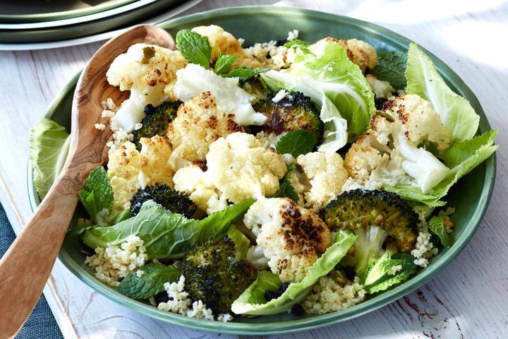 Cooking Salads Roast cauliflower, broccoli and grain salad