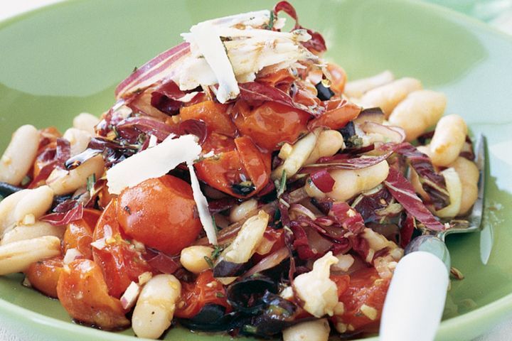 Cooking Salads Roast cherry tomato and white bean salad