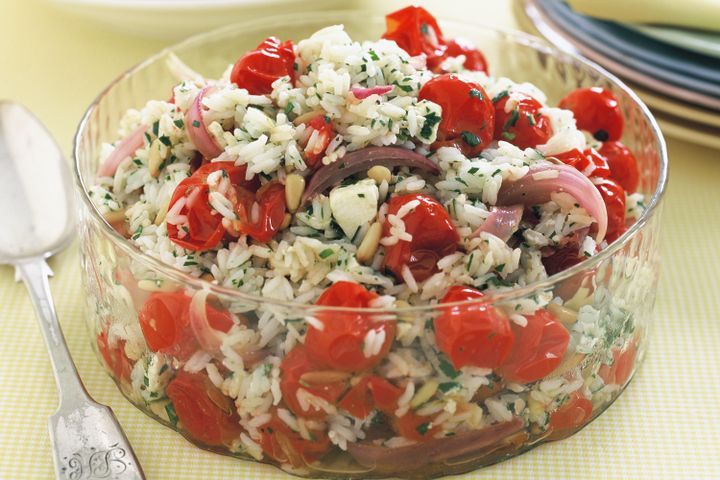 Cooking Salads Roast tomato, feta and pine nut rice salad