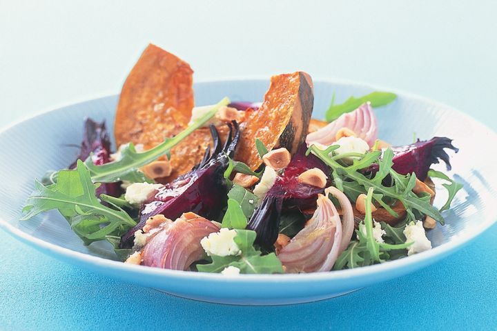 Cooking Salads Roasted beetroot, pumpkin & hazelnut salad