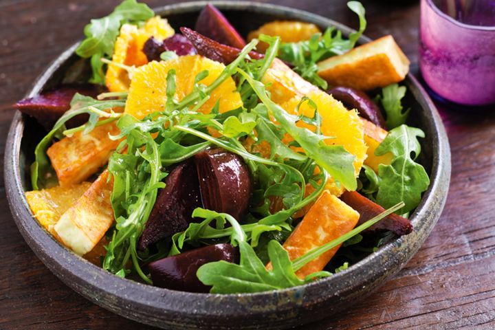 Cooking Salads Roasted beetroot and haloumi salad