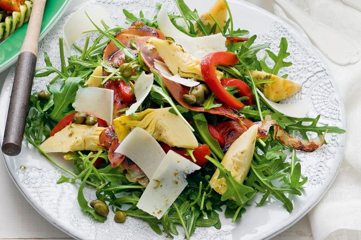 Cooking Salads Rocket, prosciutto and artichoke salad