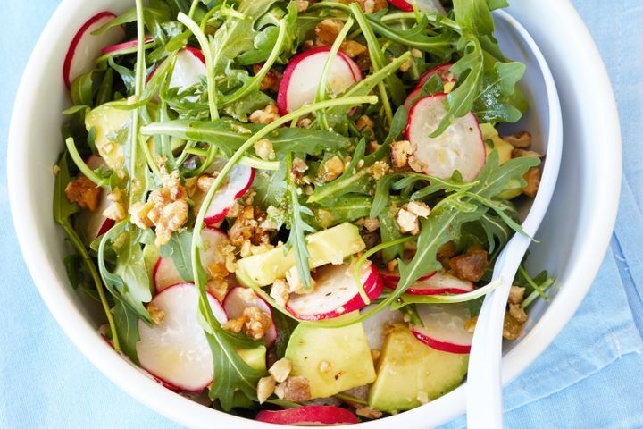 Cooking Salads Rocket, radish and avocado salad