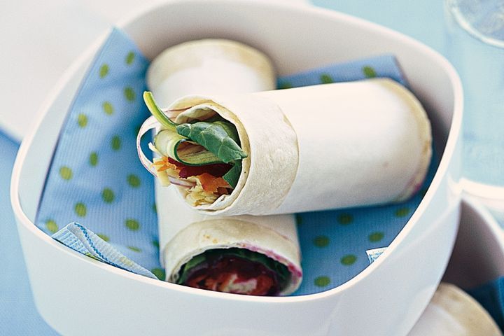 Cooking Salads Salad and lime yoghurt wraps