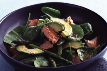 Cooking Salads Salmon, spinach, avocado & asparagus salad