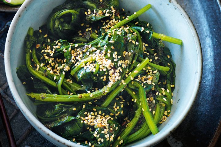 Cooking Salads Sesame spinach salad