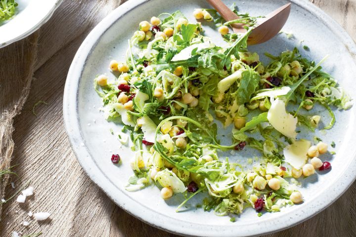 Cooking Salads Shaved Brussels sprout, cranberry and hazelnut salad