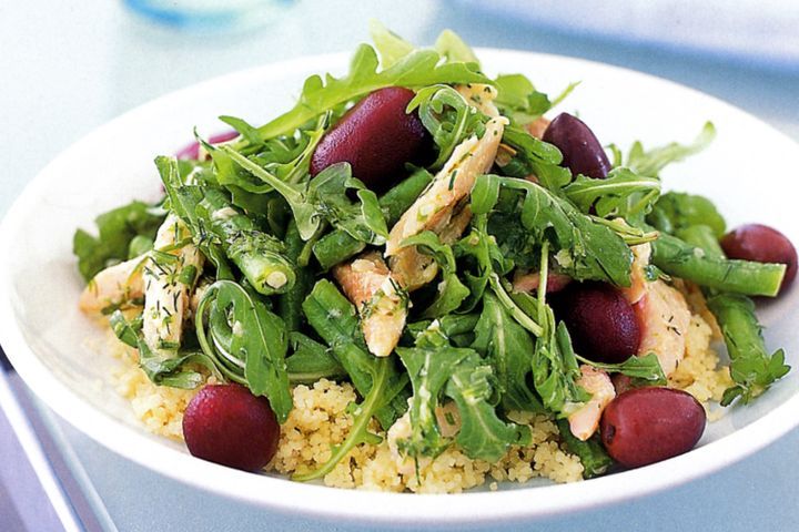 Cooking Salads Smoked trout, rocket and couscous salad