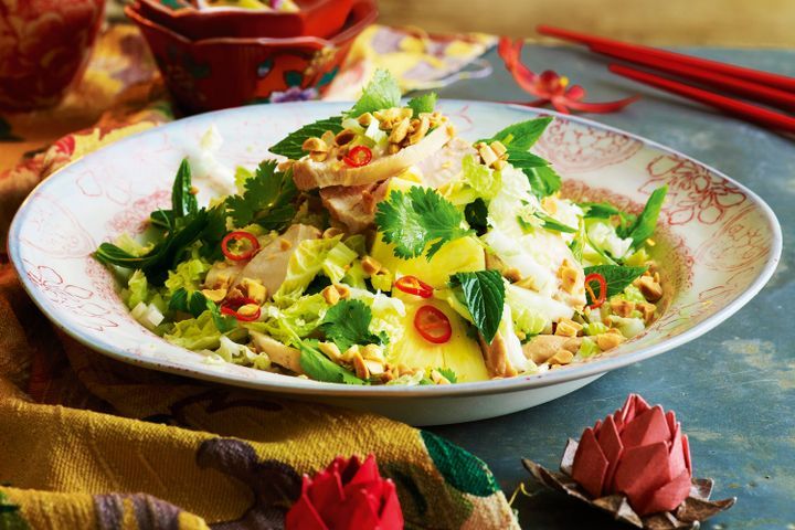 Cooking Salads Soy-poached chicken, cabbage & pineapple salad