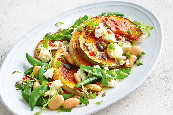 Cooking Salads Spiced pumpkin and butter bean salad