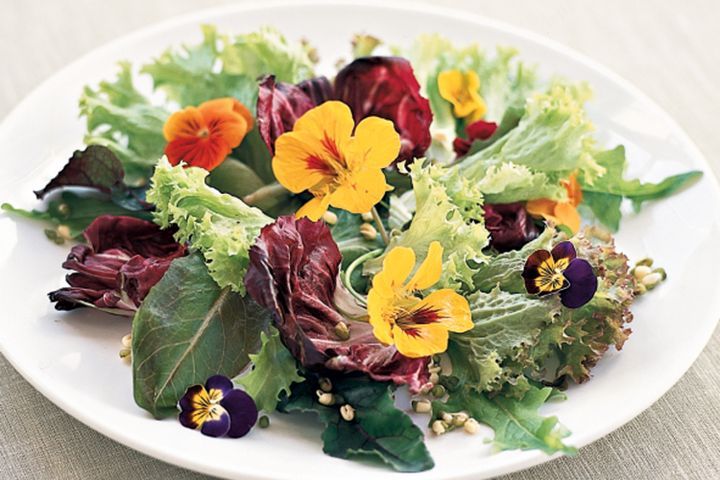 Cooking Salads Spring salad with jasmine flower vinaigrette