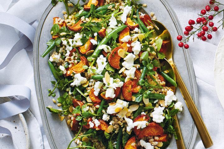 Cooking Salads Sweet potato, green bean and barley salad