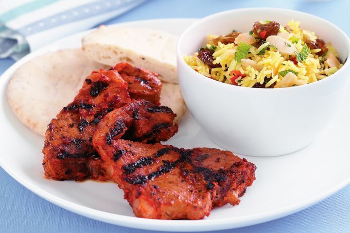 Cooking Salads Tandoori lamb with rice salad