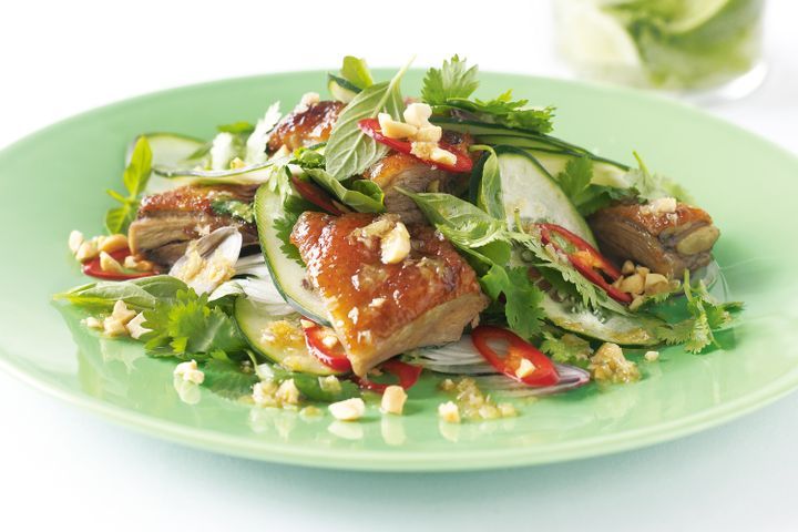 Cooking Salads Thai-style cucumber salad with roast duck