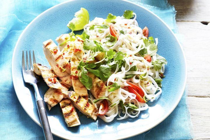 Cooking Salads Thai coconut chicken with noodle salad