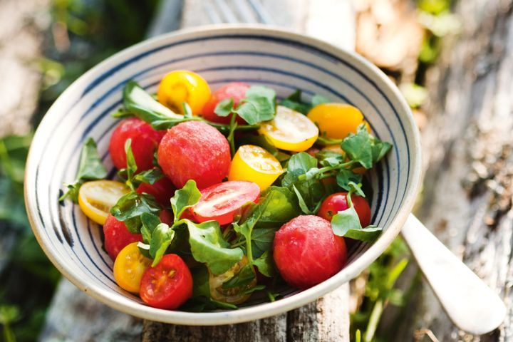 Cooking Salads Tomato and watermelon salad