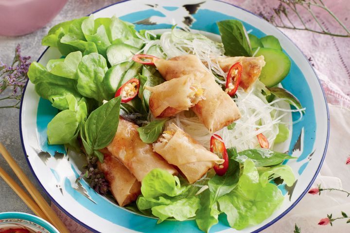 Cooking Salads Vivians Vietnamese spring roll and vermicelli salad