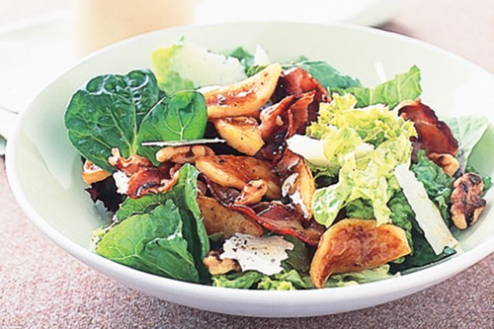 Cooking Salads Warm apple pancetta & walnut salad