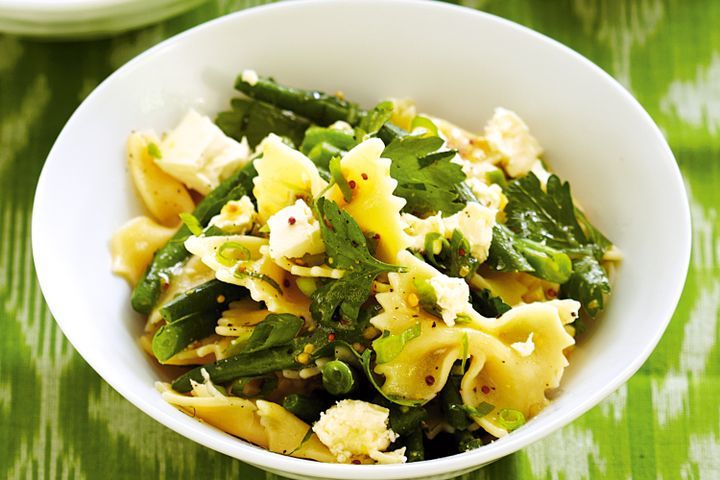 Cooking Salads Warm bean and feta pasta salad