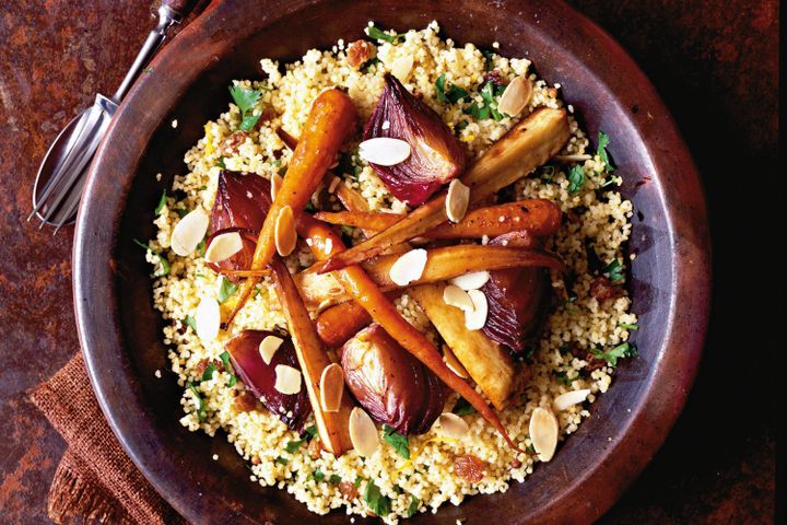 Cooking Salads Warm roast vegetable couscous salad