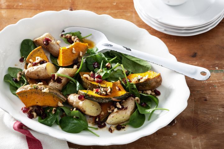 Cooking Salads Warm roasted pumpkin and potato salad