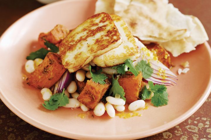 Cooking Salads Warm spiced pumpkin & cannellini bean salad