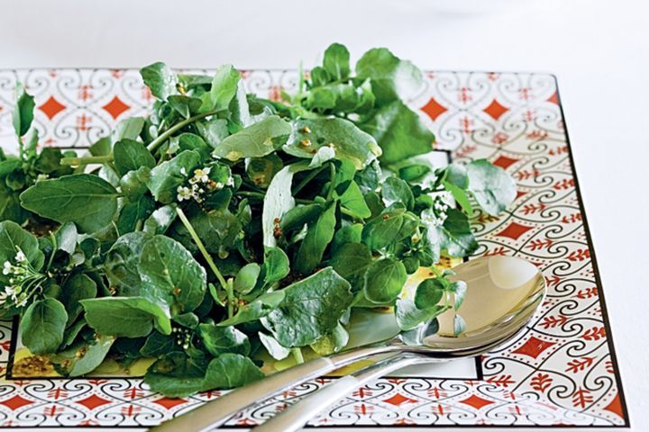 Cooking Salads Watercress salad with honey-mustard dressing