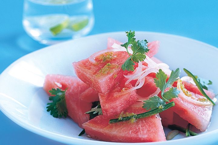 Cooking Salads Watermelon salad with chilli & lime dressing