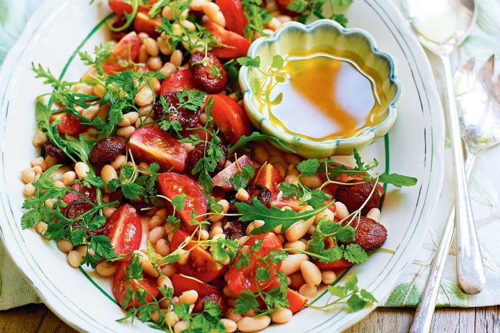 Cooking Salads White bean, chorizo and herb salad