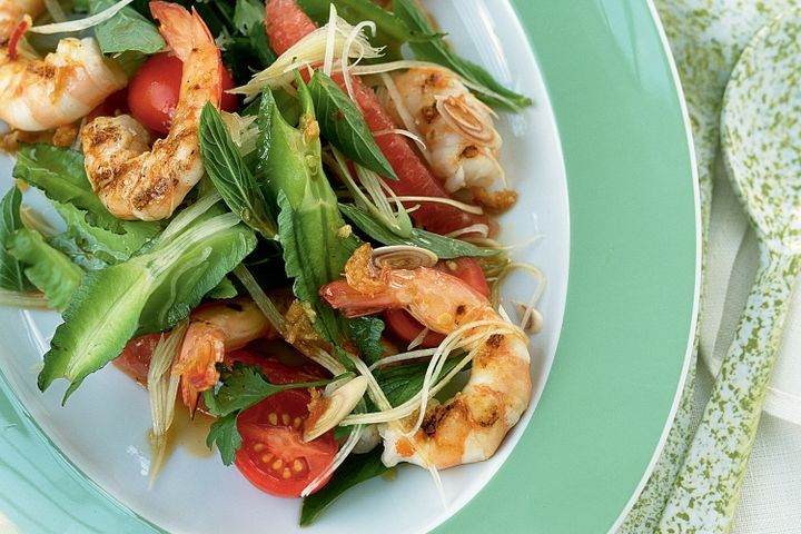 Cooking Salads Wing bean and grilled prawn salad