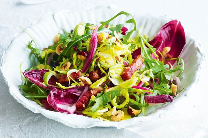 Cooking Salads Winter sprout salad with pancetta and cranberries