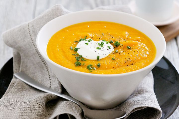 Cooking Soups Carrot and ginger soup with yoghurt