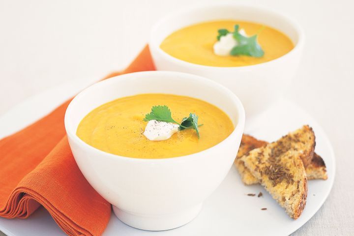 Cooking Soups Carrot and potato soup with cumin toast