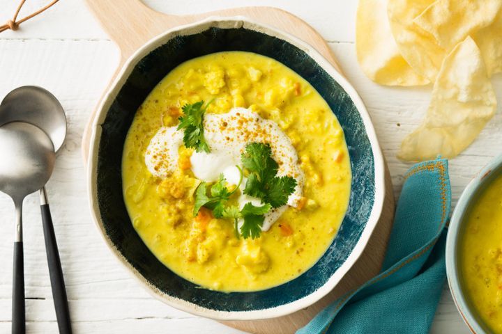 Cooking Soups Cauliflower dhal soup