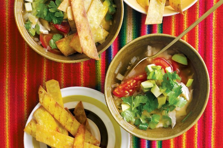 Cooking Soups Chicken soup with tortillas